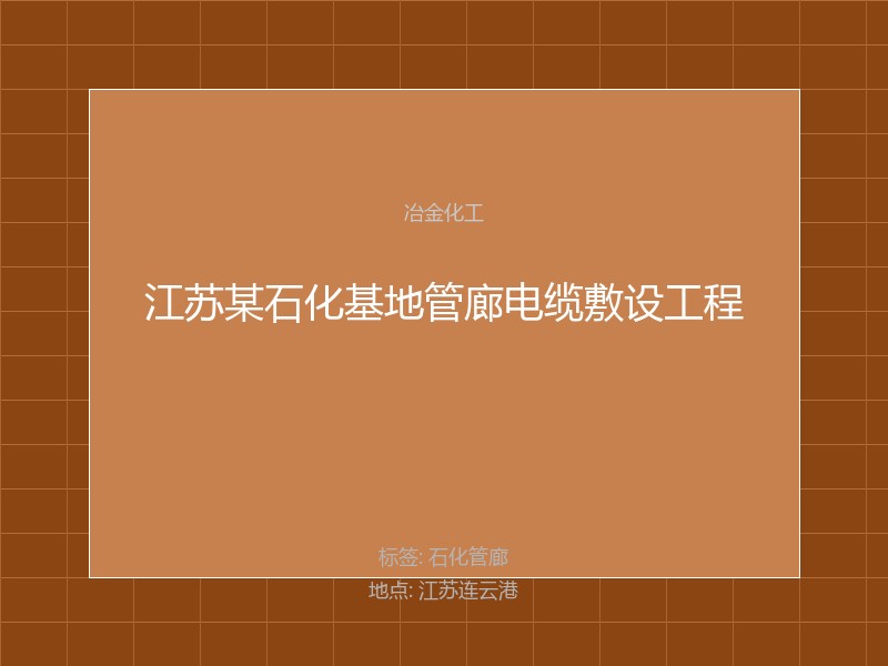 江苏某石化基地管廊电缆敷设工程